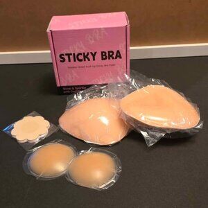 Ultra Push up Sticky Bra Pads, Size Medium in Beige